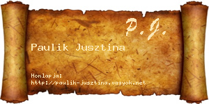 Paulik Jusztina névjegykártya